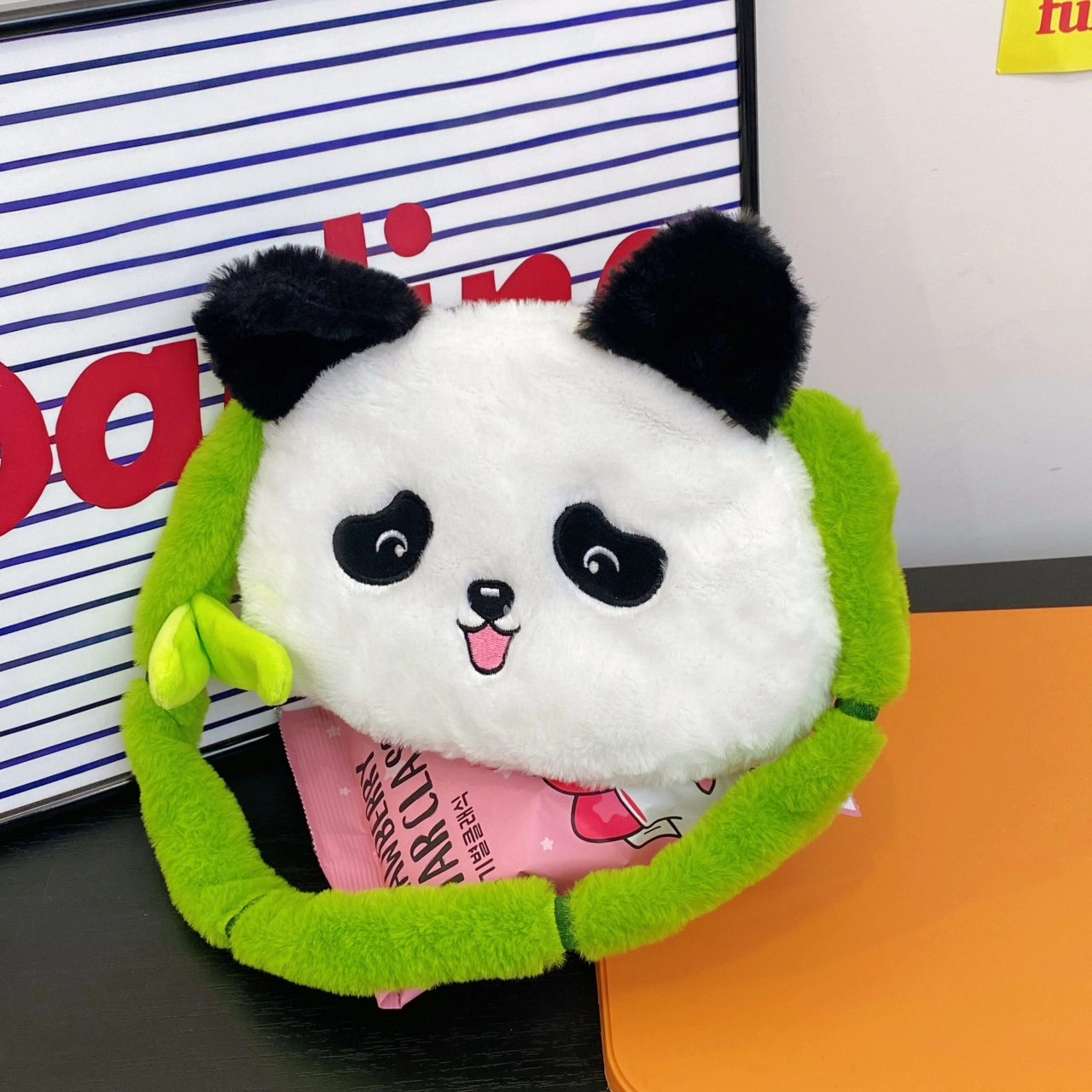 萌益兔 卡通治愈可爱小熊猫 安抚陪伴软萌 玩偶周边