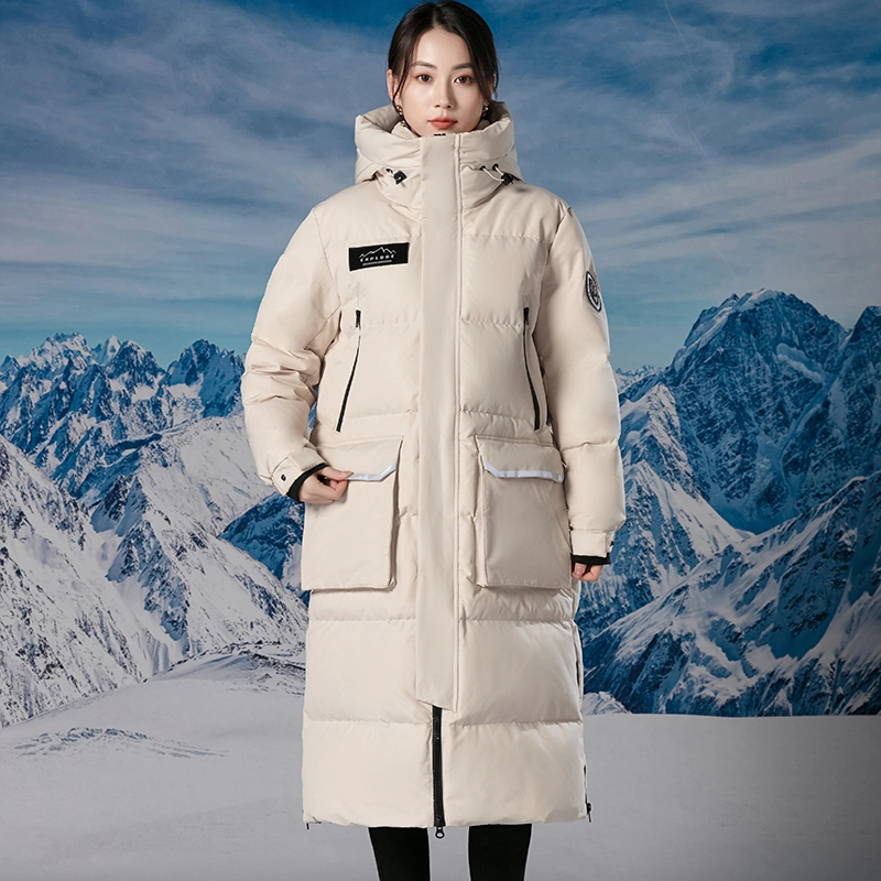 雅鹿 连帽拉链纯色长袖羽绒服 男女同款