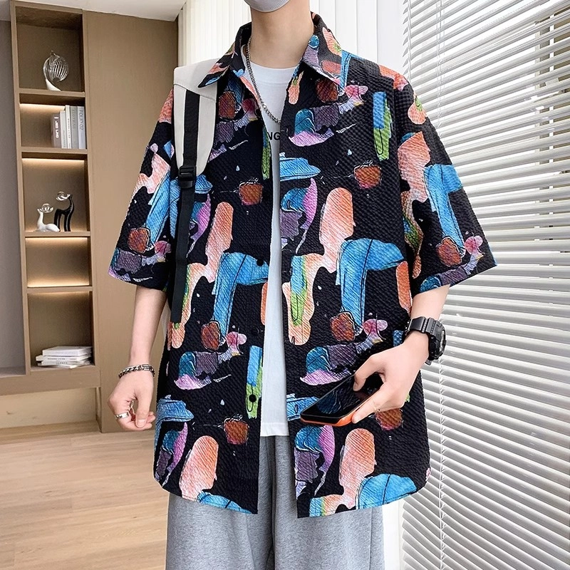 大白鲨 时尚休闲百搭潮流短袖衬衫 男款