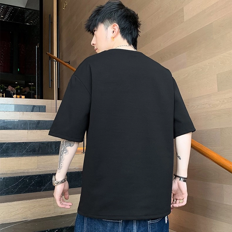 大白鲨 简约时尚百搭上衣短袖时髦潮流舒适短裤休闲运动套装 男款
