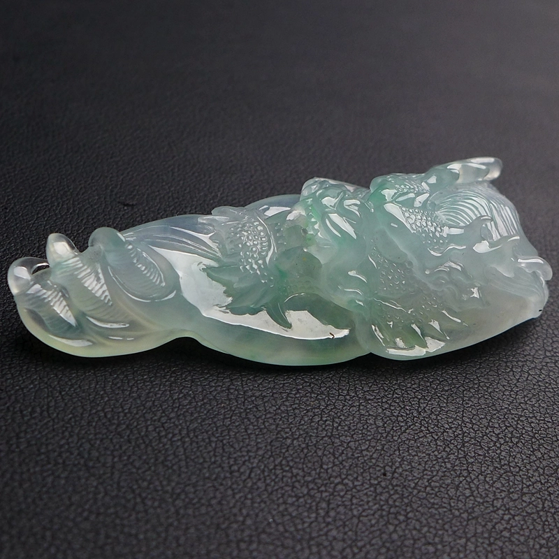 芳翠缘 大师工艺神龙护主   冰润起胶龙 糯种 翡翠吊坠 男女同款情侣款