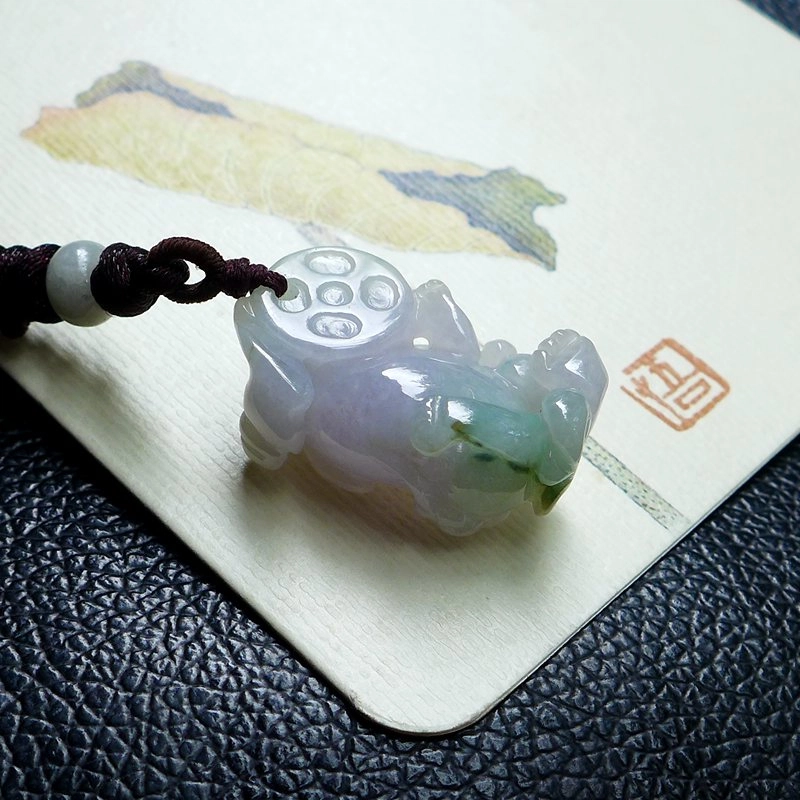 芳翠缘 [春彩貔貅玉佩挂件] 挂坠 糯种 翡翠吊坠 男女同款情侣款
