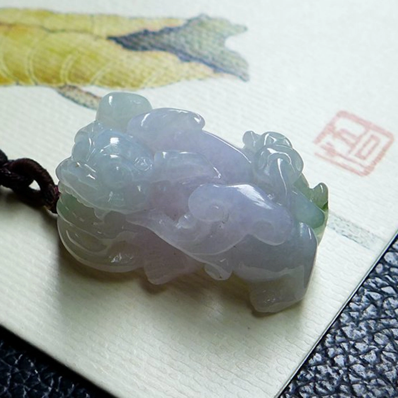 芳翠缘 [春彩貔貅玉佩挂件] 挂坠 糯种 翡翠吊坠 男女同款情侣款