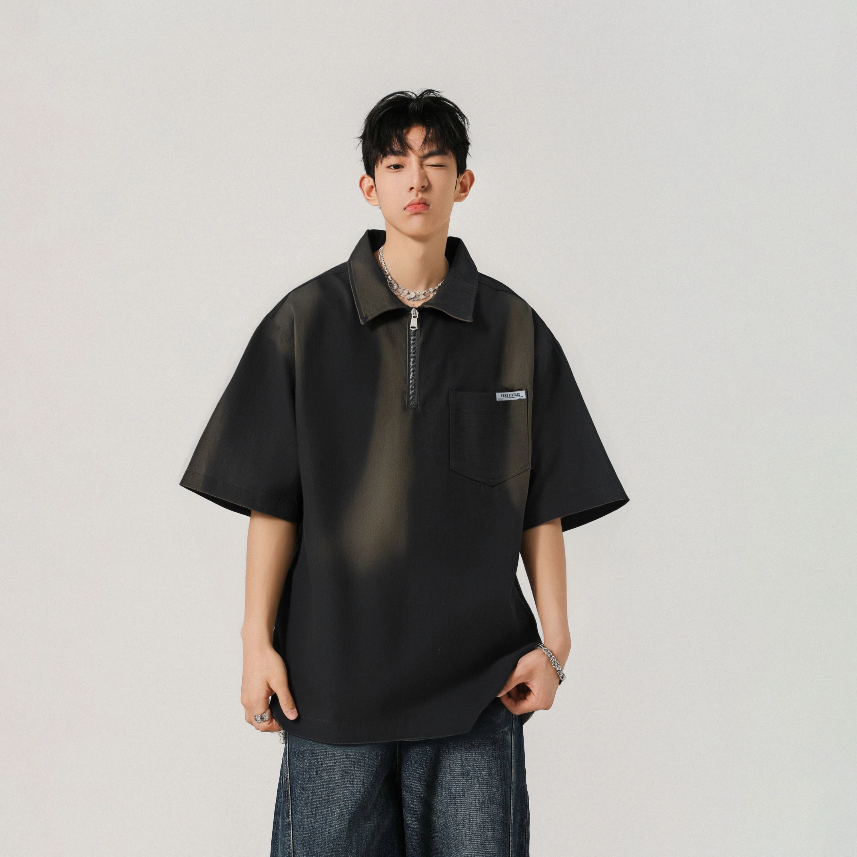 FAKE VINTAGE CleanfitTPolo