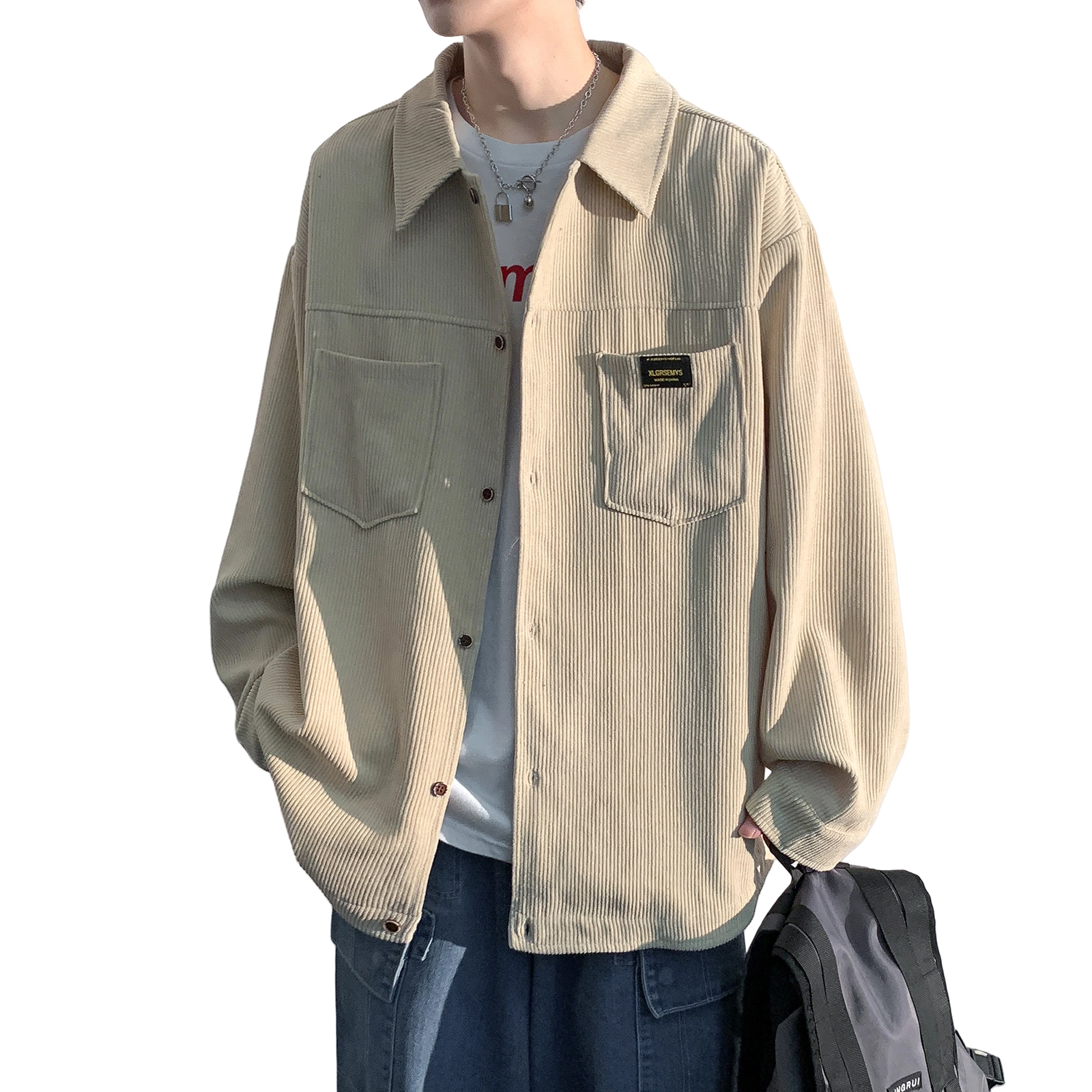 哲源 宽松潮牌休闲百搭设计感长袖衬衫 男女同款