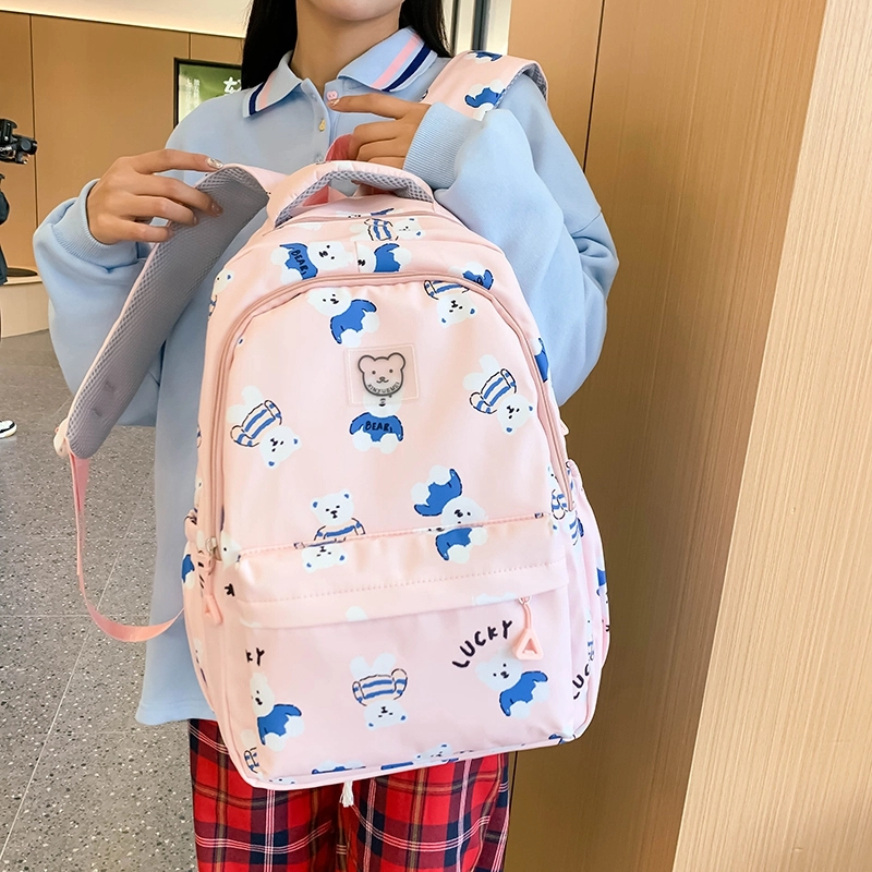 垣途者 日系可爱小熊满印学生书包小清新 尼龙 双肩包 常规 女款 多色