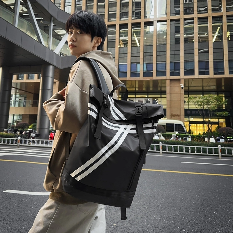 垣途者 街头潮酷大容量电脑包学生书包初高中大学生 尼龙 背包双肩包 常规 男款 黑色