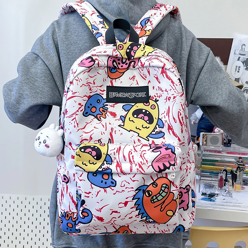 垣途者 涂鸦小怪兽学生书包背包 尼龙 双肩包 常规 男女同款情侣款 多色