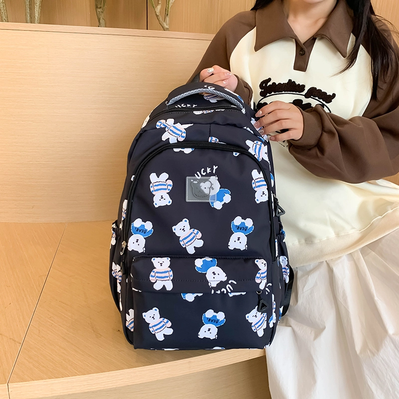 垣途者 日系可爱小熊满印学生书包小清新 尼龙 双肩包 常规 女款 多色