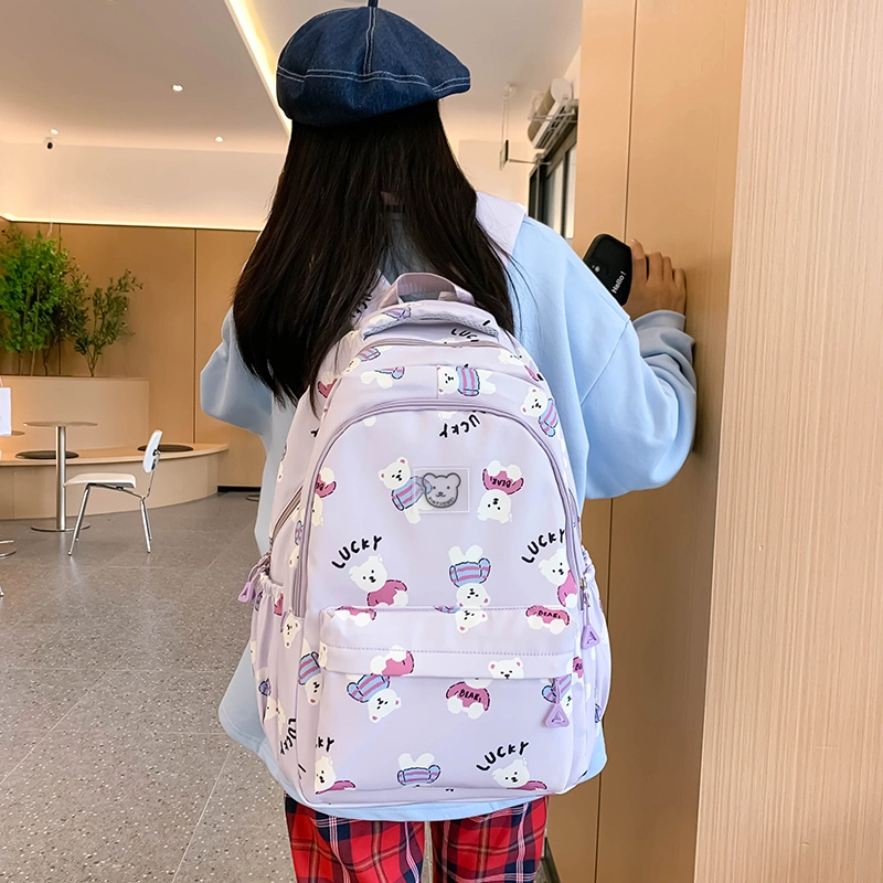 垣途者 日系可爱小熊满印学生书包小清新 尼龙 双肩包 常规 女款 多色