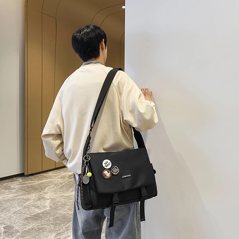 垣途者 韩版百搭补课袋单肩包大容量学生上课包 棉 斜挎包 常规 男女同款情侣款