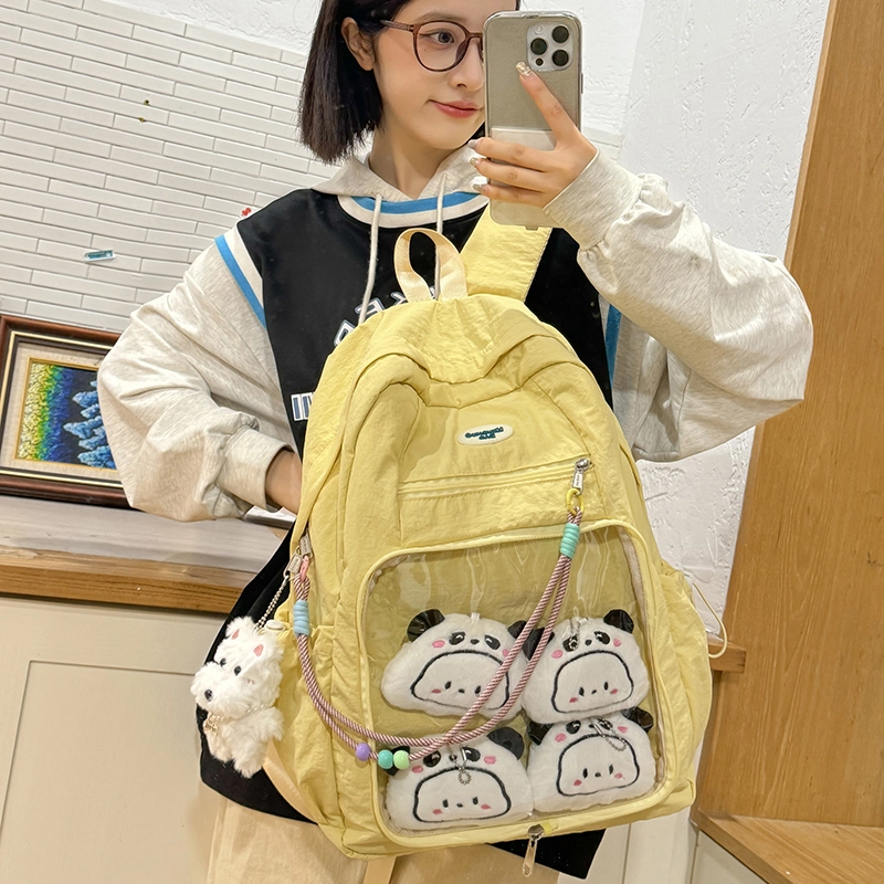 垣途者 透明痛包书包 尼龙 双肩包 常规 女款 多色
