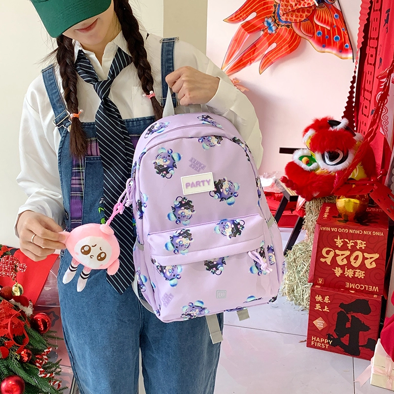 垣途者 卡通动漫蛋仔设计 尼龙布 双肩包 女款 多色