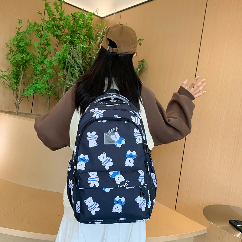 垣途者 日系可爱小熊满印学生书包小清新 尼龙 双肩包 常规 女款 多色