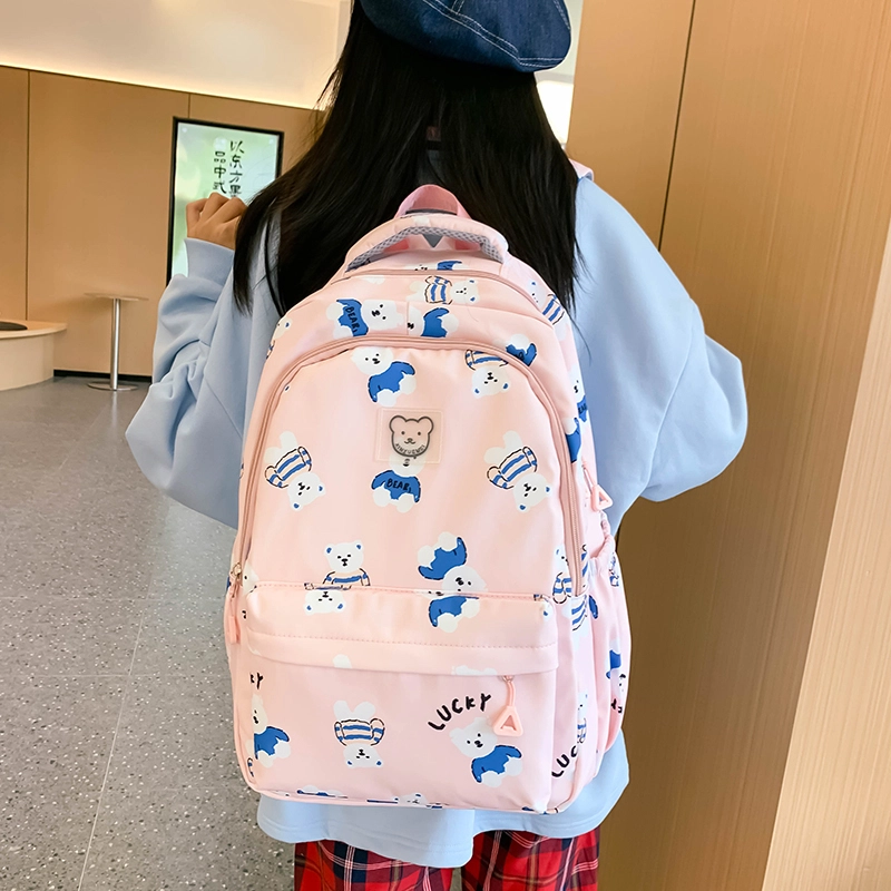 垣途者 日系可爱小熊满印学生书包小清新 尼龙 双肩包 常规 女款 多色