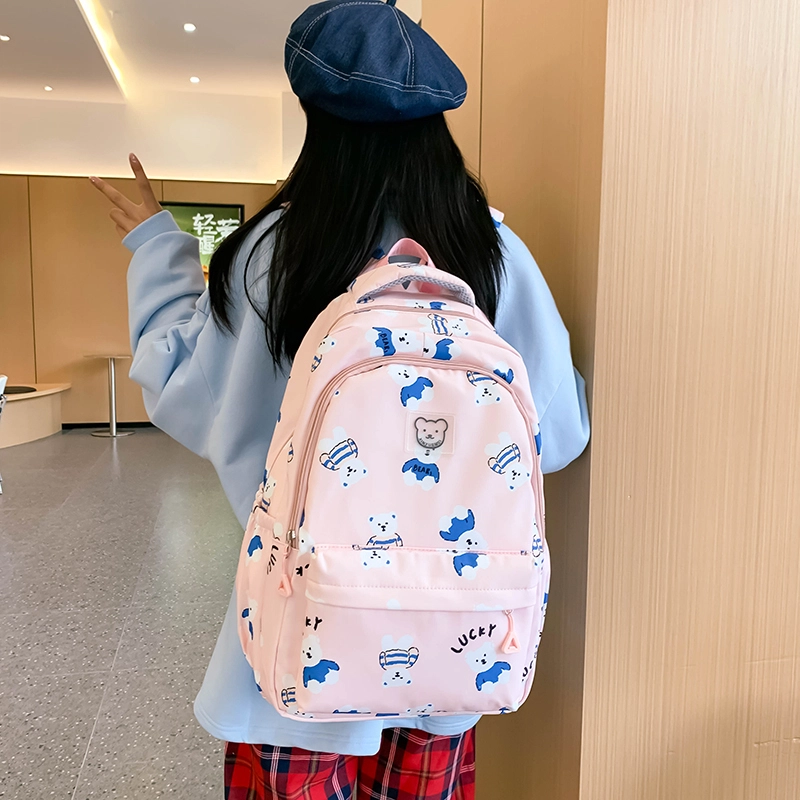 垣途者 日系可爱小熊满印学生书包小清新 尼龙 双肩包 常规 女款 多色