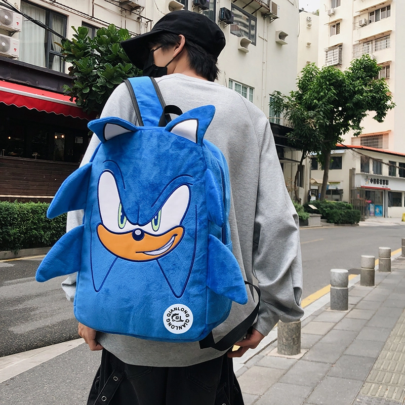 垣途者 个性卡通搞怪学生书包初高中大学生 毛绒 双肩包 男女同款情侣款 多色