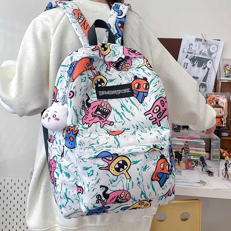 垣途者 涂鸦小怪兽学生书包背包 尼龙 双肩包 常规 男女同款情侣款 多色