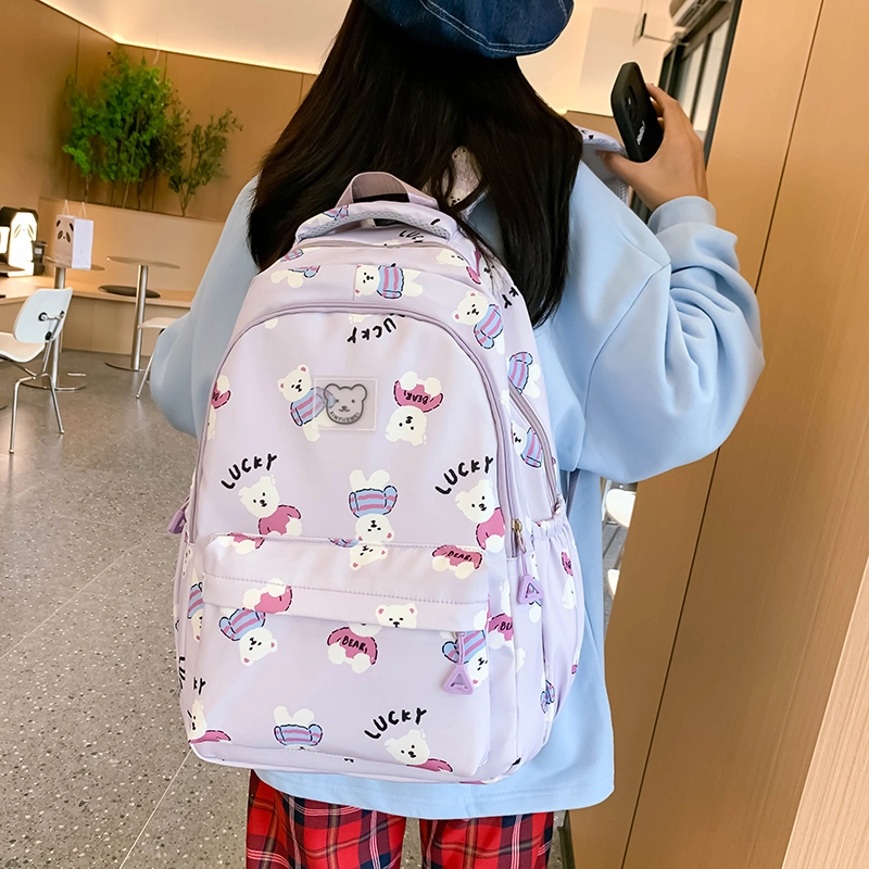 垣途者 日系可爱小熊满印学生书包小清新 尼龙 双肩包 常规 女款 多色