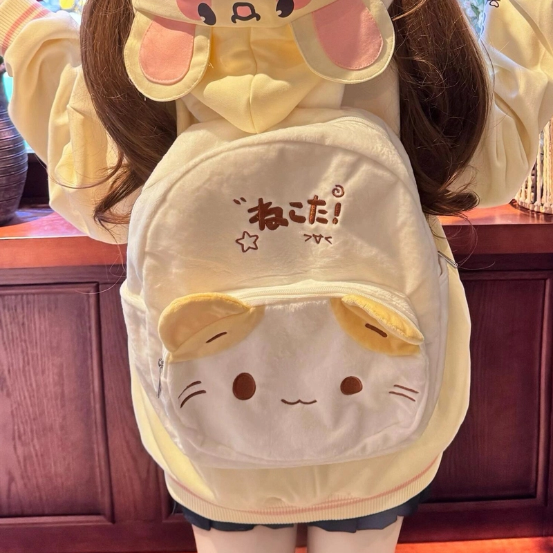 垣途者 可爱卡通动漫 聚酯纤维 双肩包 女款 白色