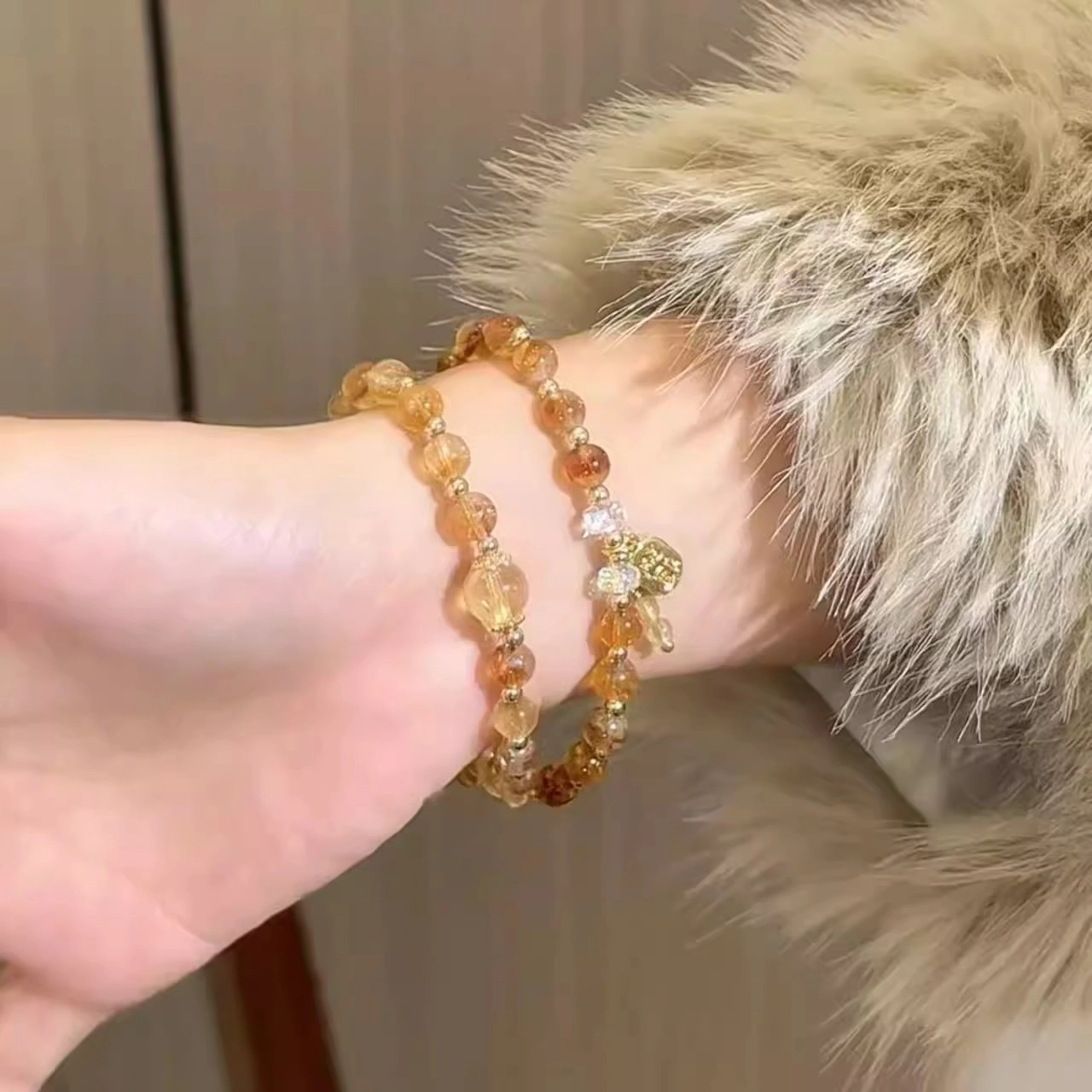 一世倾 财运滚滚招财进宝紫气东来蛇年有钱花暴富转运国朝新中式复古精美礼盒高级感通勤时尚百搭好运天然 黄水晶 手串 男女同款情侣款