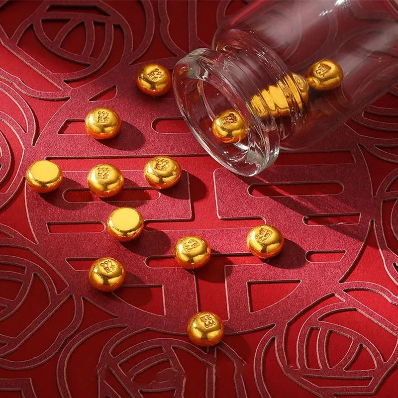 鸳鸯金楼 财富豆  花样储蓄存钱保值收藏理财  攒钱转运珠聚财进宝 一天一粒一起暴富#好运 足金 投资类 黄金金豆 男女同款情侣款