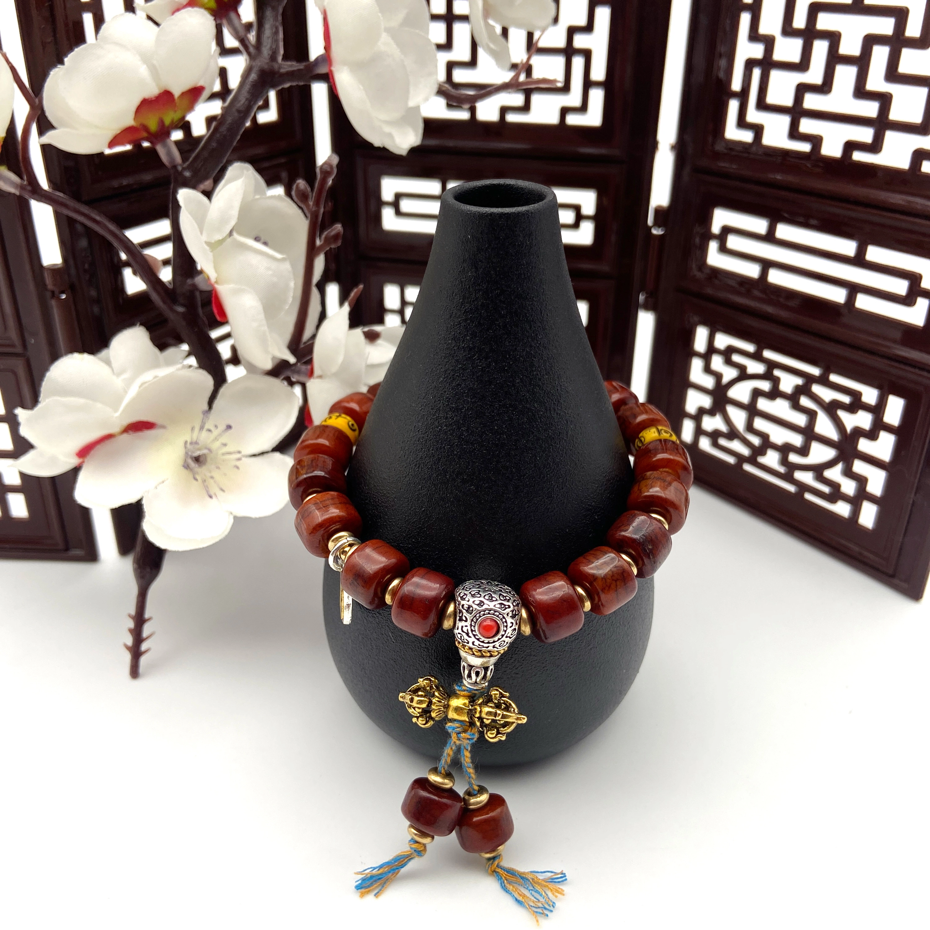 耳玺 藏式牦牛骨小众个性创意设计古风考公考研上岸转运珠复古民族风盘玩骨头藏族念珠文玩#好运 菩提根 手串 男女同款情侣款