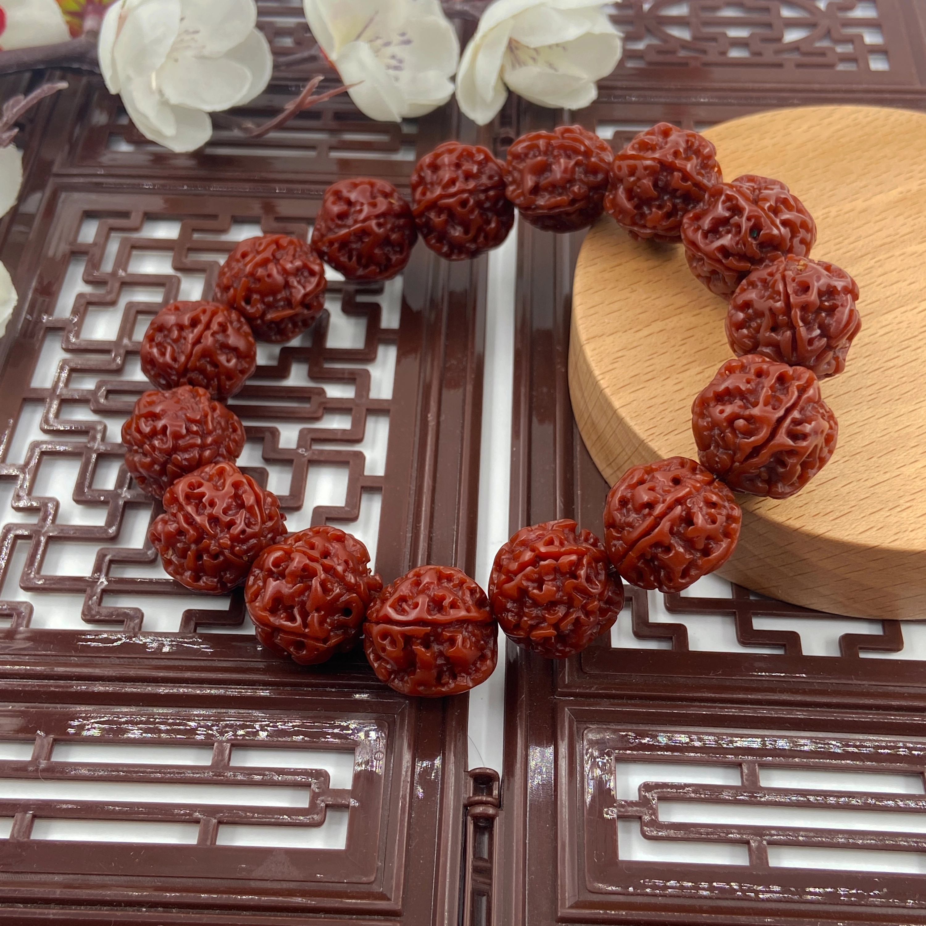 耳玺 解压盘玩中式国潮文玩高级感大颗吉祥如意好运连连事业有成#吉祥#好运#事业 金刚菩提 手串 男女同款情侣款