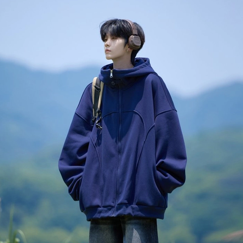 寻星记 学院风美式复古无性别连帽百搭休闲保暖开衫外套卫衣 男女同款