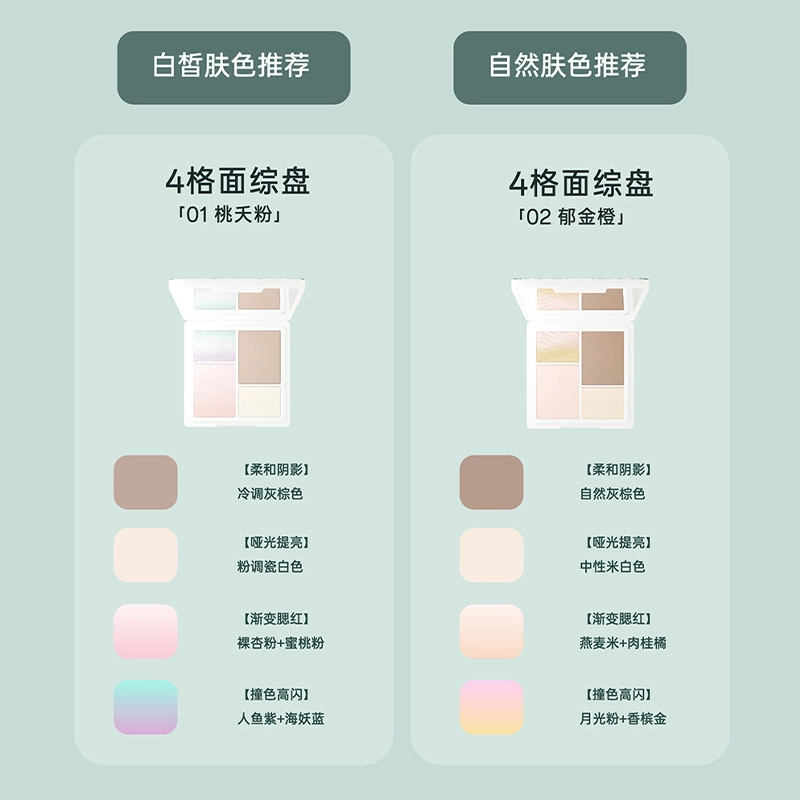 蒂洛薇 京萃华彩面部综合盘 腮红眼影高光提亮修容一体 不脱妆持久气色滋润自然