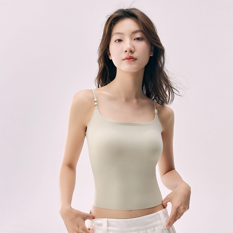 健将 无痕吊带百搭内搭美背内衣打底带胸垫文胸一体舒适透气背心 女款 礼袋装