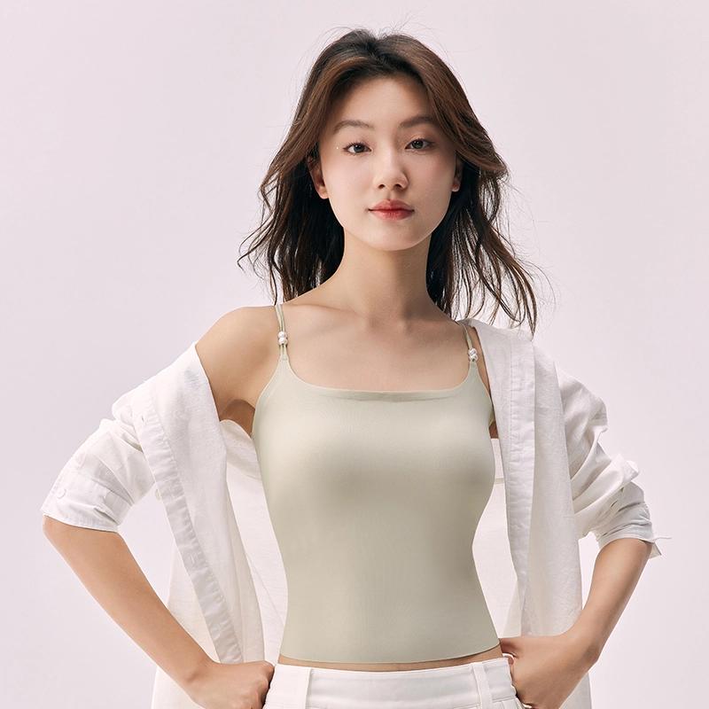 健将 无痕吊带百搭内搭美背内衣打底带胸垫文胸一体舒适透气背心 女款 礼袋装