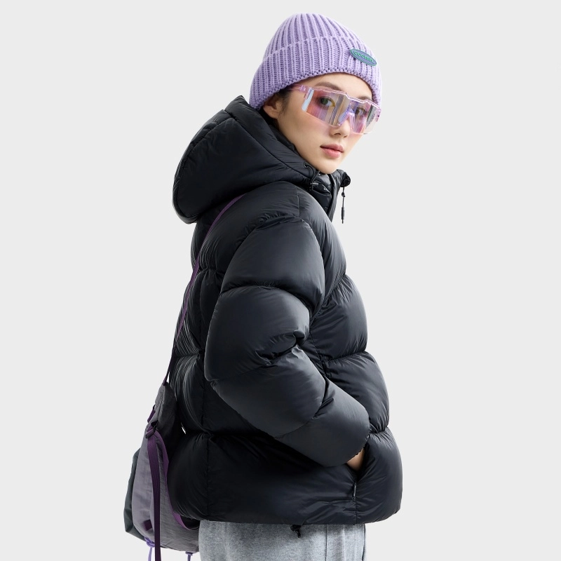 企鹅 暖流面包服冬户外纯色常规长袖通勤羽绒服 女款