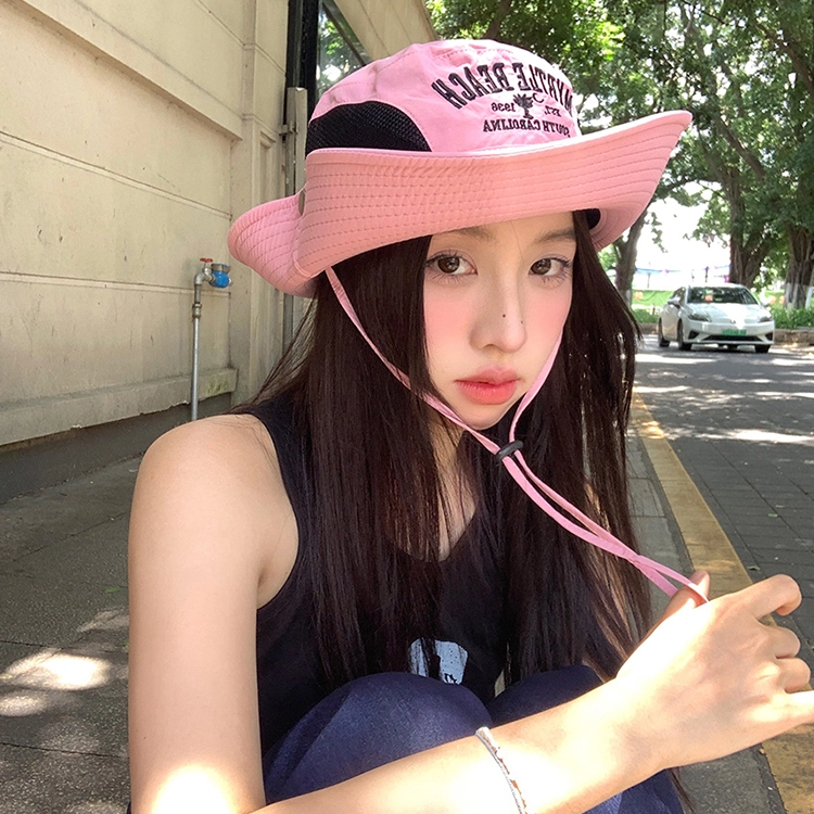 雅鹿 户外登山露营字母刺防晒遮阳 聚酯纤维 渔夫帽 男女同款情侣款