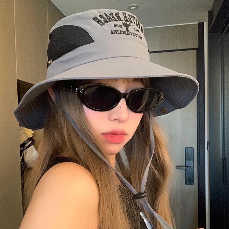 雅鹿 户外登山露营字母刺防晒遮阳 聚酯纤维 渔夫帽 男女同款情侣款