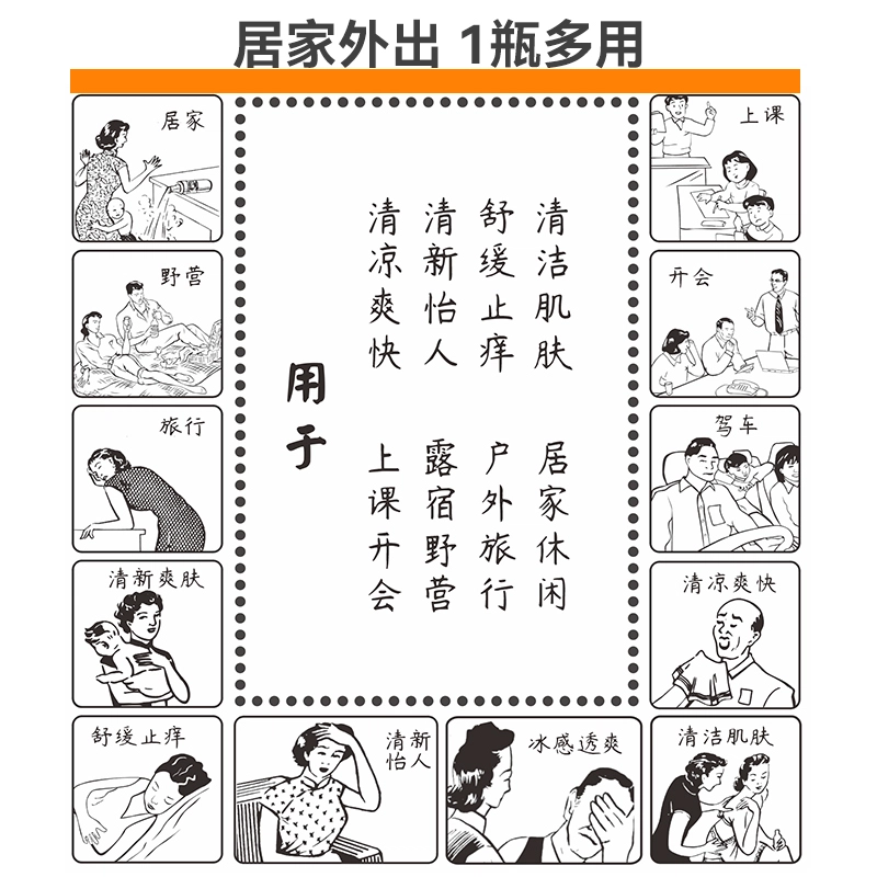 双飞人 露营防困清凉舒爽清新怡人 花露水套装 舒缓止痒