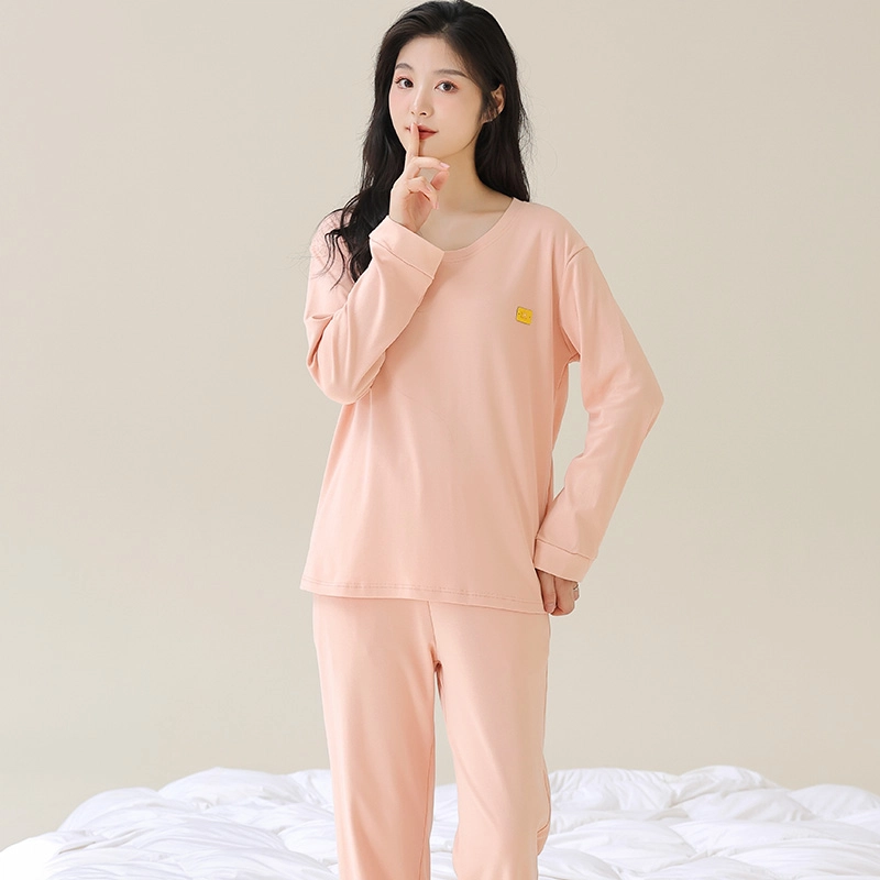 芬腾可安 女春秋季全棉家居服韩版简约纯棉运动套头长袖长裤可外穿学生休闲睡衣套装 女款