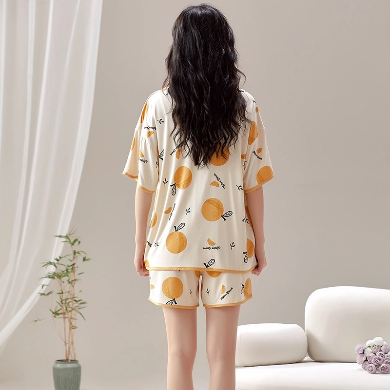 芬腾可安 带胸垫家居服高级感卡通短袖可外穿休闲睡衣套装 女款 图色