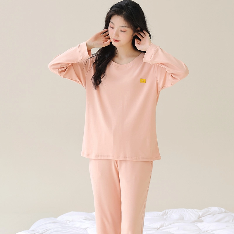 芬腾可安 女春秋季全棉家居服韩版简约纯棉运动套头长袖长裤可外穿学生休闲睡衣套装 女款