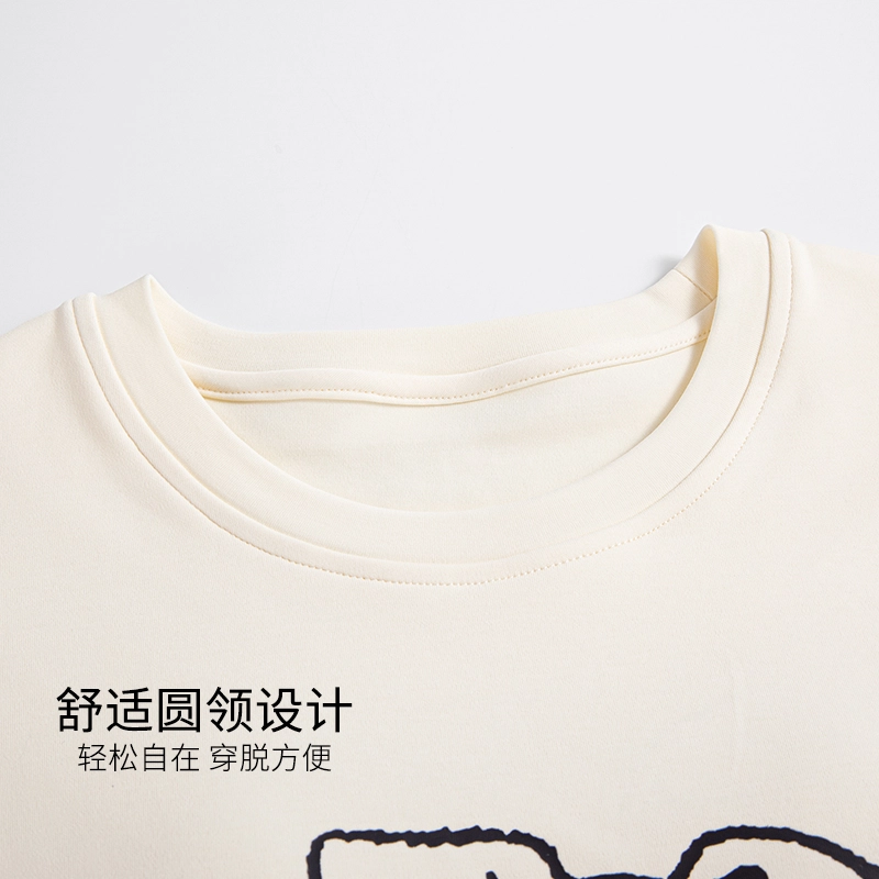 芬腾可安 女夏季薄款带胸垫全棉三件套家居服卡通纯棉短袖格子短裤长裤可外穿学生睡衣套装 女款