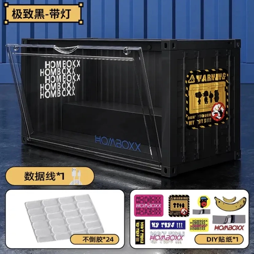 喜顽童 集装箱特展示架盲盒收纳盒潮玩手办展示柜亚克力透明展示盒 模型配件