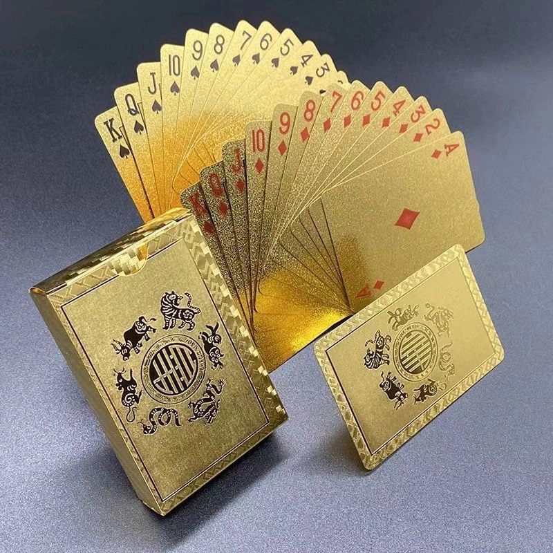 喜顽童 土豪金创意磨砂压边外壳澳门风云同款金银黑 扑克/德州/掼蛋/花切