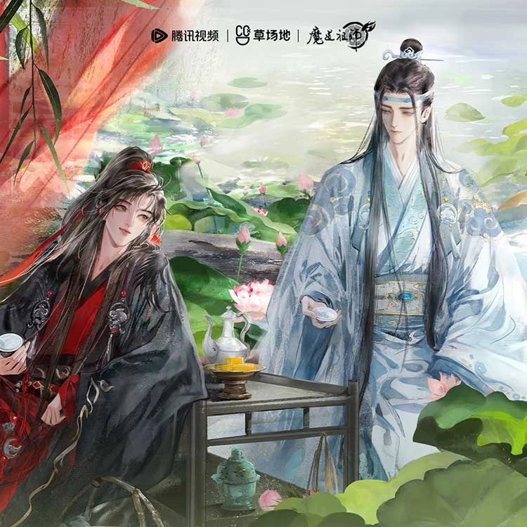 腾讯视频草场地 魔道祖师角色 庆典·六载同行角色系列 镭射票立牌透卡 徽章