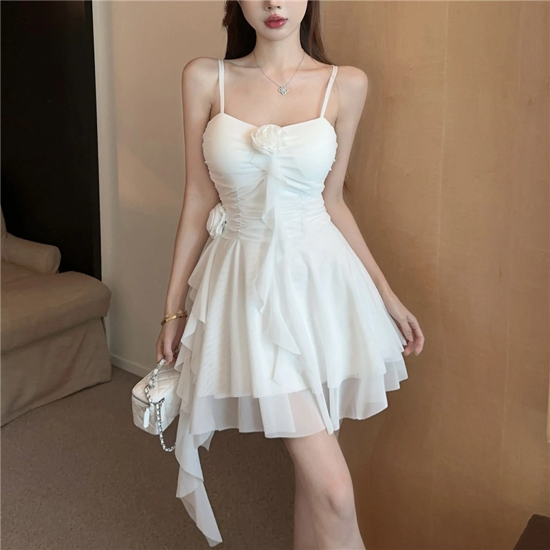 水中花 时尚简约休闲吊带连衣裙 女款