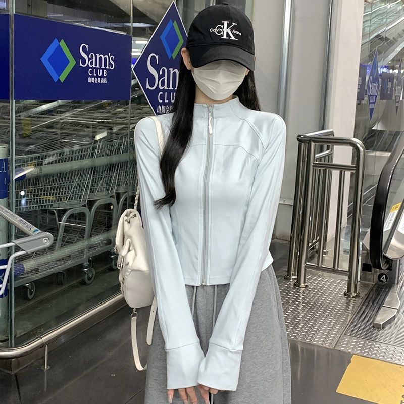 水中花 秋冬韩版修身百搭鱼骨设计舒适截短外套 女款