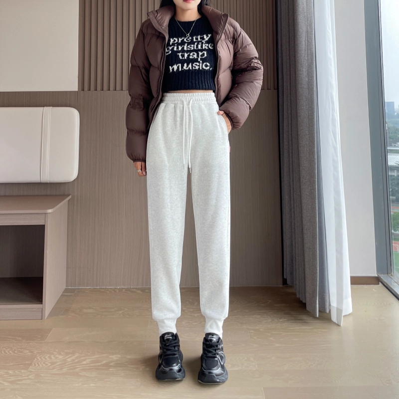 水中花 高腰宽松加厚卫裤休闲裤 女款