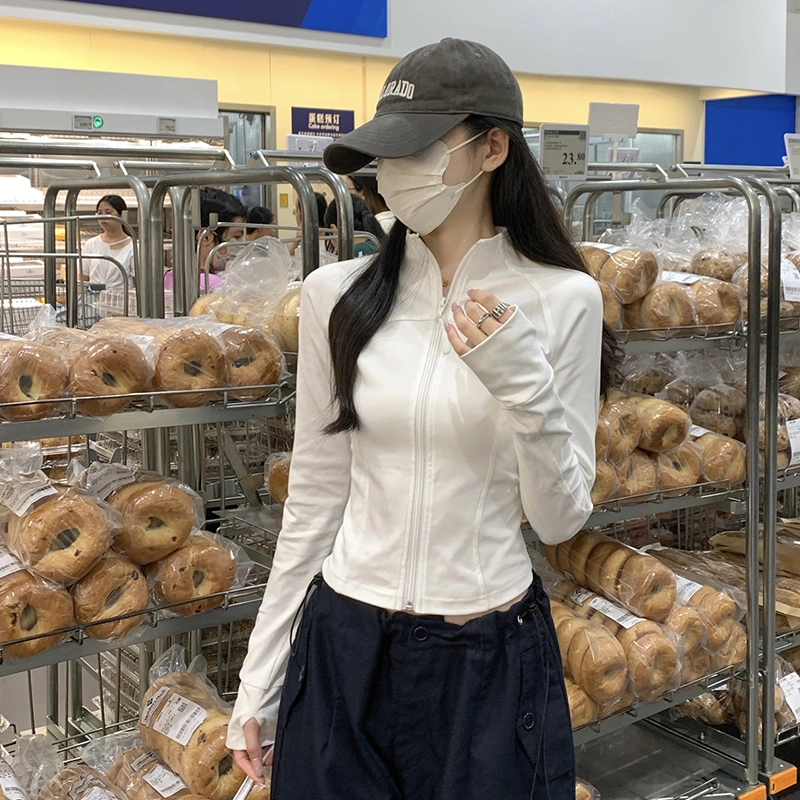 水中花 秋冬韩版修身百搭鱼骨设计舒适截短外套 女款