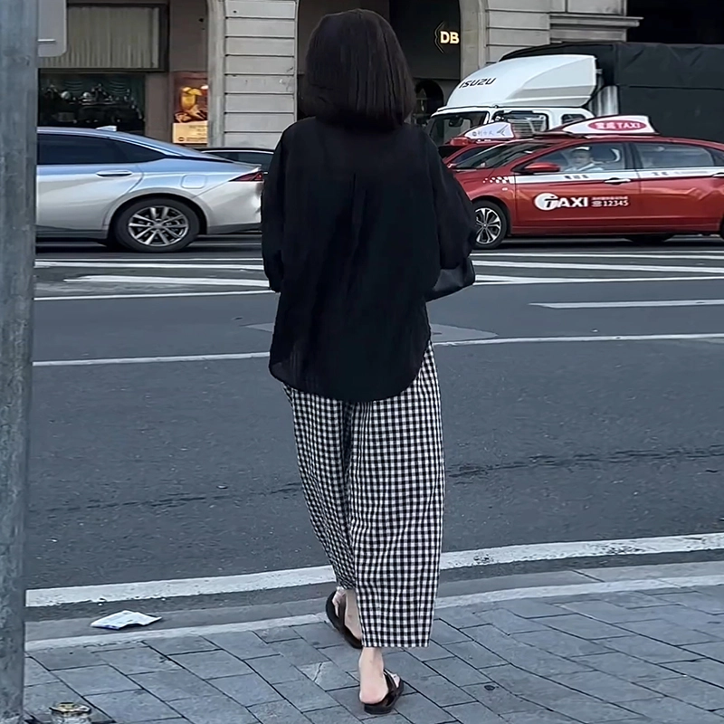 水中花 法式高级感七分袖女夏季宽松防晒开衫上衣女休闲套装 女款