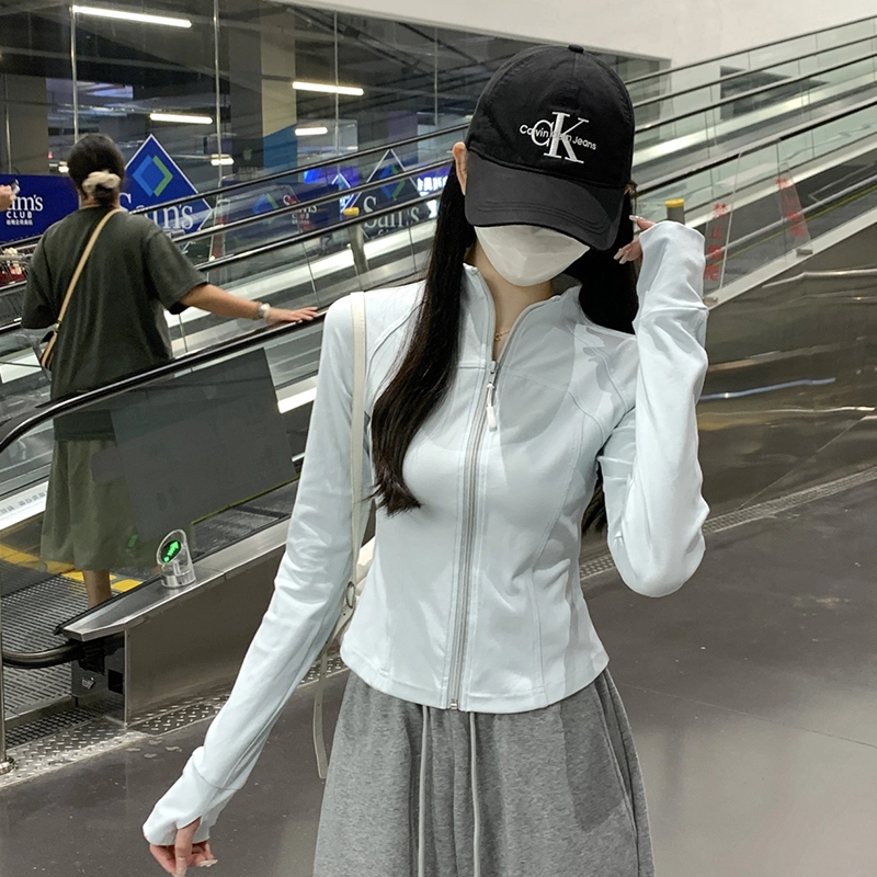 水中花 秋冬韩版修身百搭鱼骨设计舒适截短外套 女款