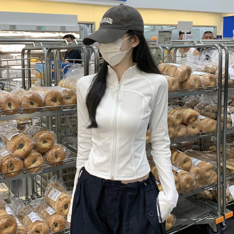 水中花 秋冬韩版修身百搭鱼骨设计舒适截短外套 女款